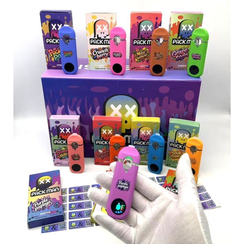 New Pack Man 1g Empty Disposable Vape with LCD Screen & Packaging Wholesale